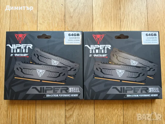 Гаранция! Ram памет Patriot Viper Steel 128GB (4 x 32GB) DDR4 3600MHz, снимка 2 - RAM памет - 56169381