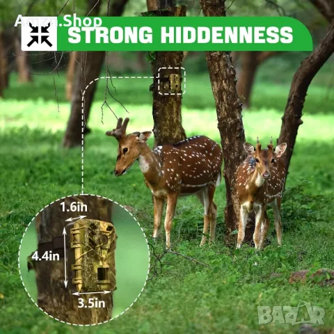 Камера за следи, WiFi Bluetooth с приложение, 48MP 1080P камера за лов , наблюдение на животни, снимка 4 - Екипировка - 50038518