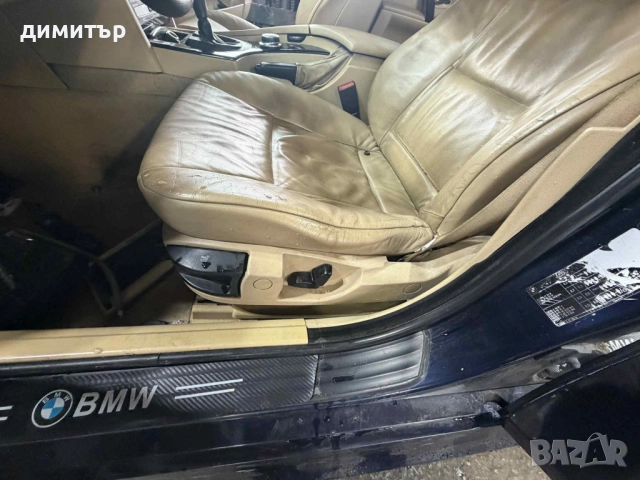 кожен салон и черен таван bmw e60 530d бмв е60 , снимка 7 - Части - 52528768