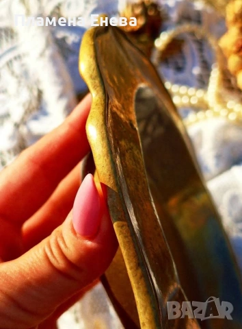Стара френска фруктиера от масивен бронз, снимка 5 - Други ценни предмети - 53173408