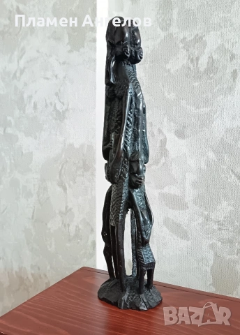 Автентична Африканска статуетка, дърворезба"Уджамаа" , снимка 2 - Антикварни и старинни предмети - 53701339