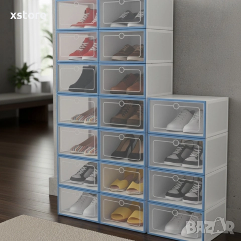 12 x кутии за съхранение SHOEZY – повече ред, повече място, нулев хаос, снимка 3 - Други стоки за дома - 52796463