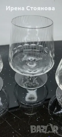 4 броя кристални чаши за ликьор, ръчно издухан и шлифован кристал. Вместимост 180 мл, снимка 4 - Чаши - 47277085