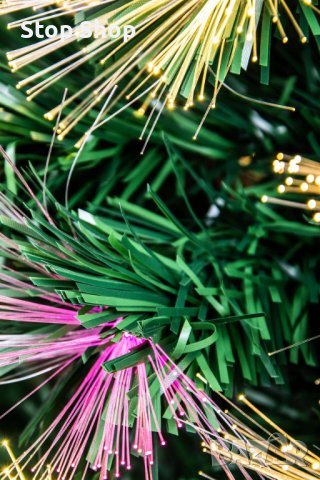 Коледна елха 180 см. със светещи фиброоптични силиконови връхчета и звезда, снимка 6 - Декорация за дома - 42291543