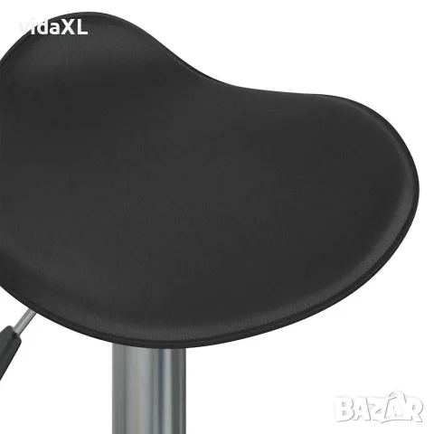 vidaXL Бар табуретки 2 бр черни хромирана стомана и изкуствена кожа, снимка 8 - Столове - 56146998