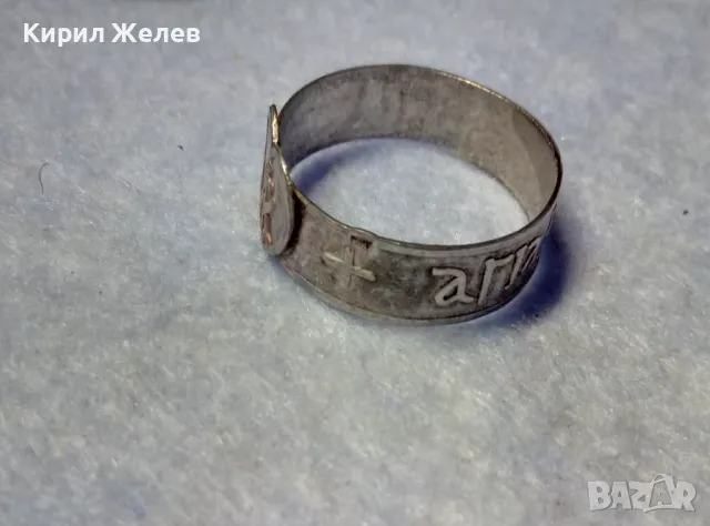 СТАРИНЕН ГРЪЦКИ ПРАВОСЛАВЕН ПРЪСТЕН ОКСИДИРАНО СРЕБРО ВИСОКА ПРОБА РЯДКА РЪЧНА ИЗРАБОТКА 49229, снимка 2 - Антикварни и старинни предмети - 50337551