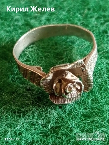 Винтидж сребърен пръстен флорален мотив стил и елегантност великолепна изработка 27514, снимка 4 - Пръстени - 53762555