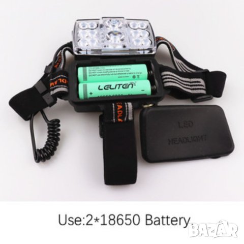 LED фенер, челник с 14 LED и акумулаторни батерии, снимка 12 - Къмпинг осветление - 41567833