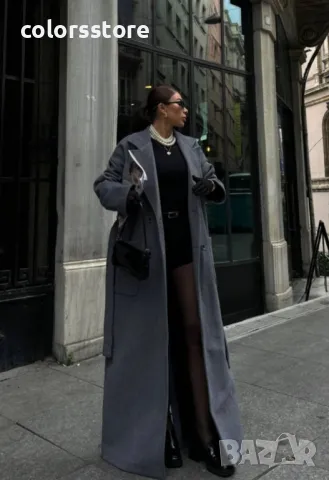 Дамско луксозно палто Gray, снимка 2 - Палта, манта - 47465363