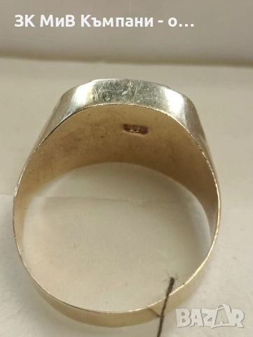 Златен мъжки пръстен 2.96гр-14к, снимка 2 - Пръстени - 53235278