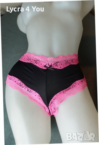 M/L луксозни черни бразилиани с розова дантела , снимка 7 - Бельо - 42371392