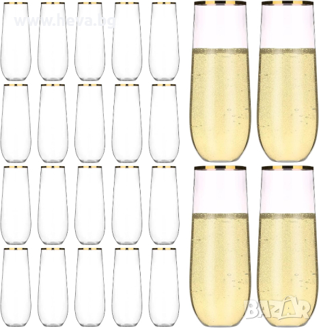24 пластмасови чаши флейти за шампанско, 250 мл, снимка 3 - Чаши - 44713443