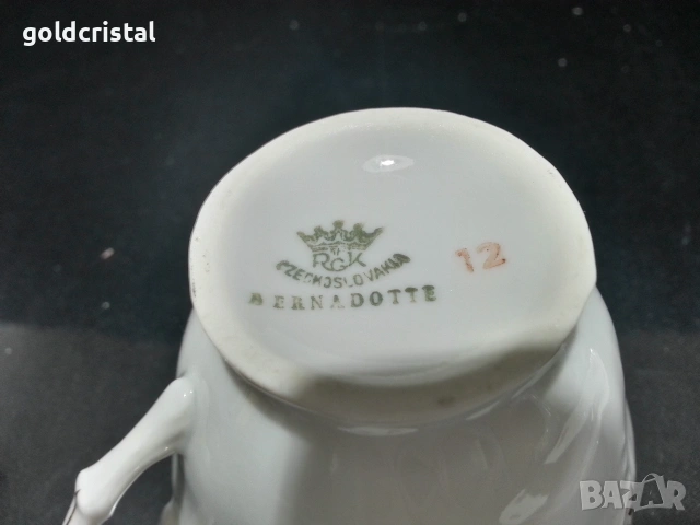 Стар порцелан Чехословакия троен сет за кафе чай, снимка 5 - Антикварни и старинни предмети - 53231813