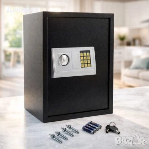 Електронен сейф 43L с аварийни ключове и монтажни болтове – Сигурност и защита за ценни вещи