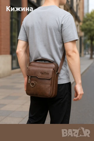 CARLKIMU Мъжка Чанта през Рамо – Стилна, Удобна и Здрава, снимка 3 - Чанти - 51032268