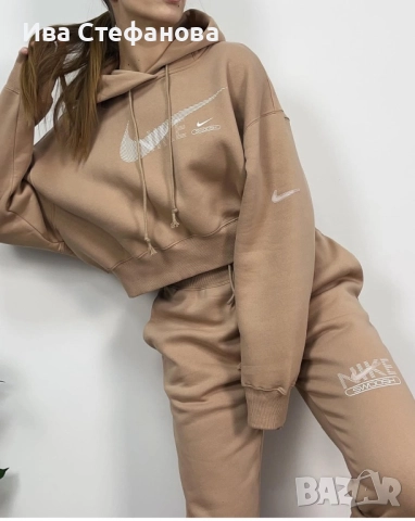 Уникално 100 % оригинален марково бежово худи суичър качулка Nike nike Найк , снимка 2 - Суичъри - 52842147