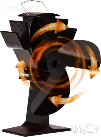Вентилатор за печка с 3 остриета за дърва/камина