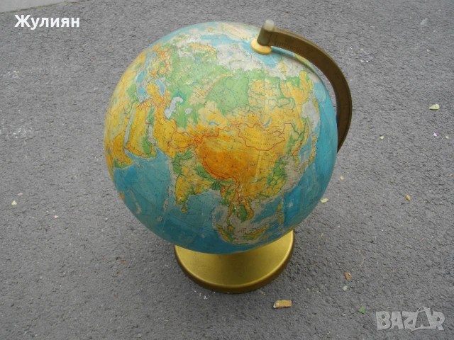 СТАР ГОЛЯМ ГЕОГРАФСКИ ГЛОБУС СОЦ, снимка 3 - Антикварни и старинни предмети - 50657969