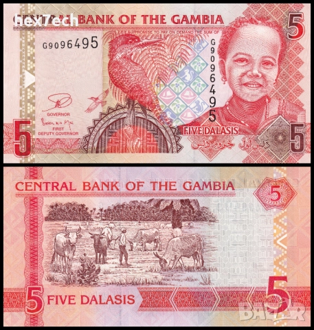 ❤️ ⭐ Гамбия 2006-2014 5 даласи UNC нова ⭐ ❤️