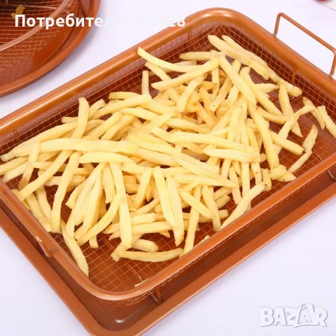 комплект правоъгълна мрежеста кошница+ тава, снимка 2 - Други стоки за дома - 48500438