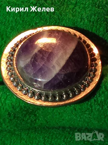 СКЪПОЦНЕН ПОСРЕБРЕН МОДЕН ХЕНД - МЕЙД АРТ РЕГУЛИРУЕМ ПРЪСТЕН с ГОЛЯМ ШЛИФОВАН АМЕТИСТ 60981, снимка 2 - Пръстени - 36410544