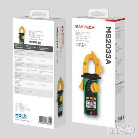 Амперклещи Mastech MS2033A, зумер, VAC, VDC, AAC, OHM, Hz, снимка 3 - Друга електроника - 51282771