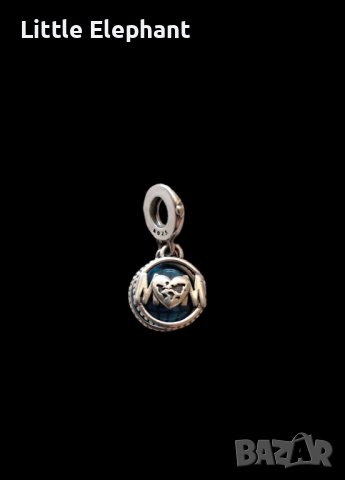 Сребърен висящ елемент "Mom,you mean the world for me"/нов