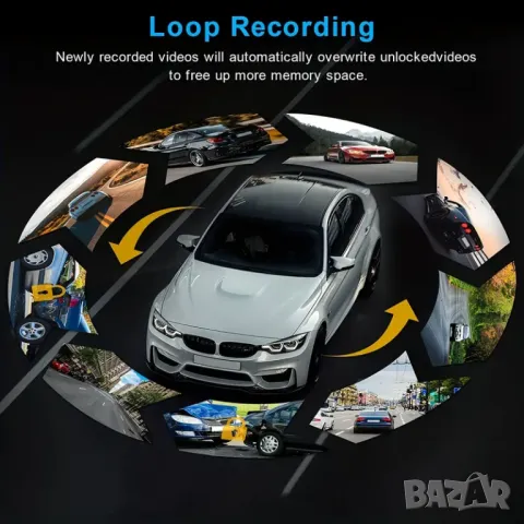 Двоен DVR видеорегистратор,  1080p резолюция, LCD екран, снимка 5 - Аксесоари и консумативи - 50318874