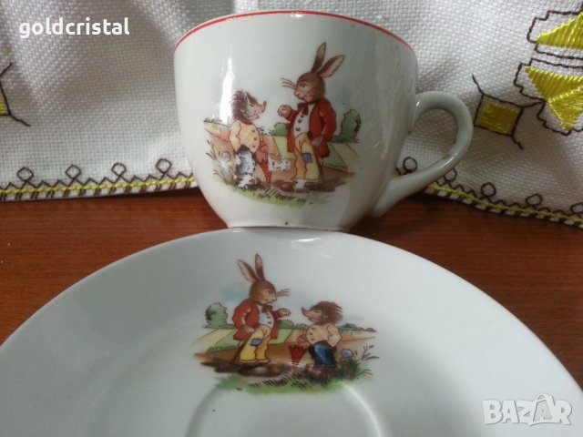 Стар български порцелан детски комплект за хранене , снимка 2 - Антикварни и старинни предмети - 40622279