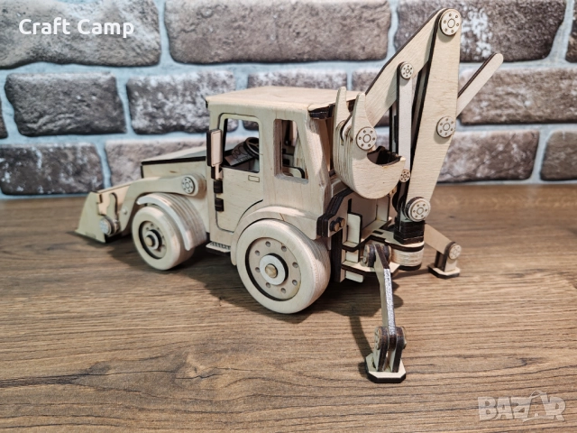 Дървен модел на Багер – Craft Camp, снимка 7 - Коли, камиони, мотори, писти - 52737058