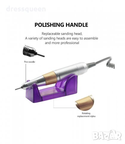 DM202 Eлектрическа пила за маникюр и педикюр с 30 000 оборота, снимка 3 - Педикюр и маникюр - 34268375
