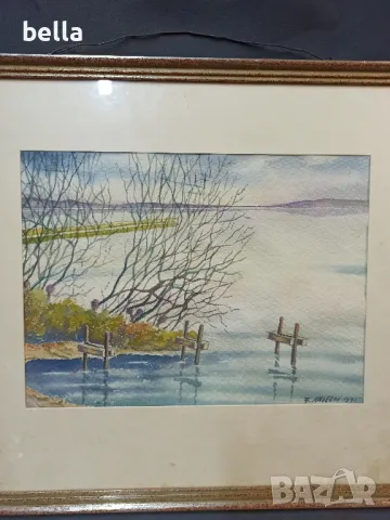 Стар немски акварел 1945 , снимка 2 - Антикварни и старинни предмети - 47364828