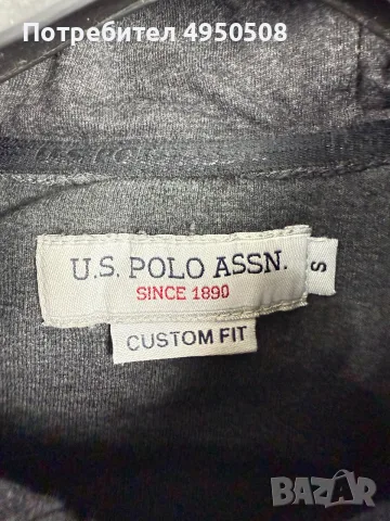 U.S. Polo Assn. Памучна блуза с качулка, размер S, снимка 3 - Суичъри - 56091106