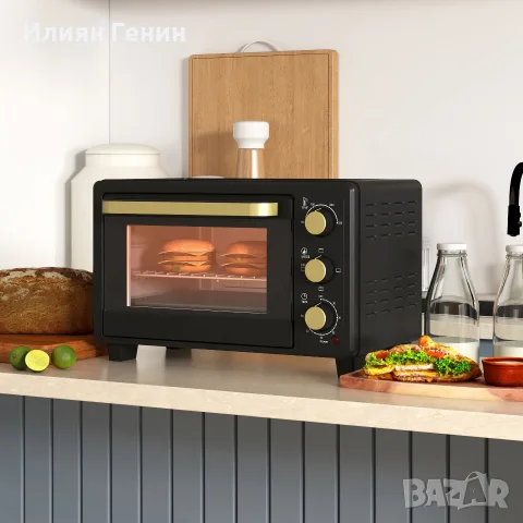 Мини фурна HOMCOM, тостер, снимка 4 - Печки, фурни - 56302773