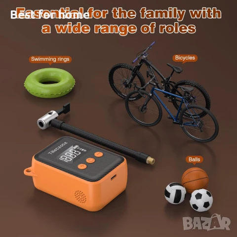 Електрическа мини помпа за велосипед, снимка 9 - Аксесоари за велосипеди - 51328874