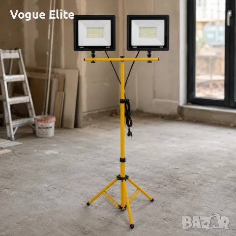 ⚡ LED работна лампа с тринога и два прожектора 100W IP66