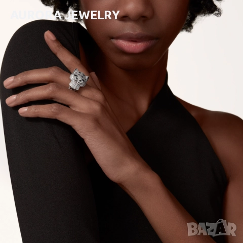 CARTIER Panthere de Cartier Big White Gold Diamonds Пръстен, снимка 12 - Пръстени - 52879521