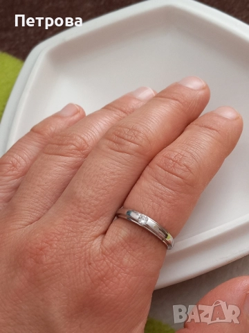 Сребърен пръстен с циркон , снимка 5 - Пръстени - 52041045