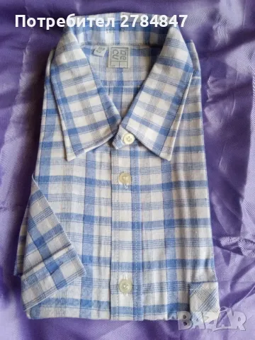 Мъжка риза с къс ръкав , снимка 1