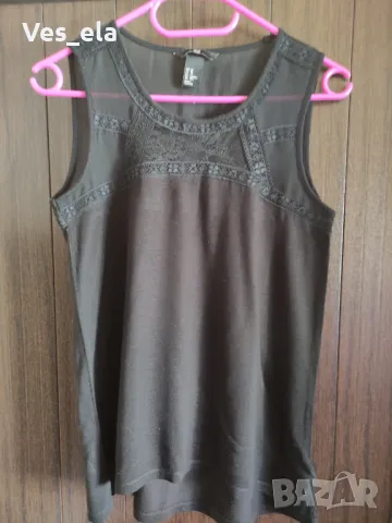 черен потник с дантелена част, снимка 1