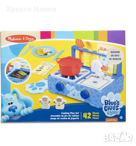 Детска дървена кухня Melissa & Doug - Blue's Clues & You с много аксесори, снимка 9 - Образователни игри - 49101054