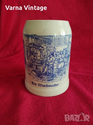 Халба за бира Der Wurstmacher (ПРОИЗВОДИТЕЛИ НА КОЛБАСИ).0.5 L. Германия. , снимка 2 - Чаши - 41225324