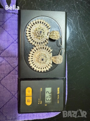 сребърни обеци арпалии, снимка 4 - Антикварни и старинни предмети - 51842370