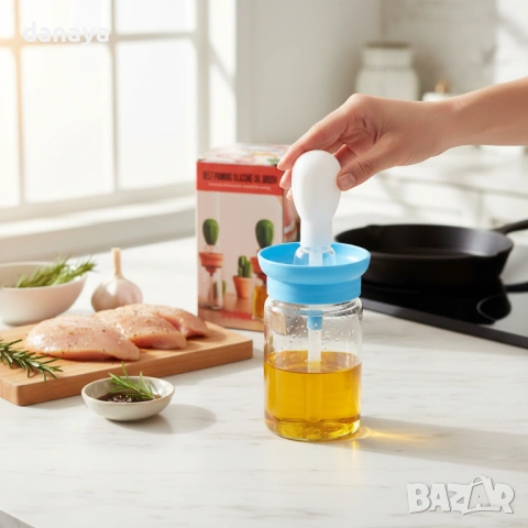 6402 Дозатор за олио със силиконова четка, 300 мл, снимка 4 - Аксесоари за кухня - 53505685