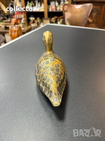 Масивна месингова патка / патица. №7872, снимка 4 - Антикварни и старинни предмети - 53477257