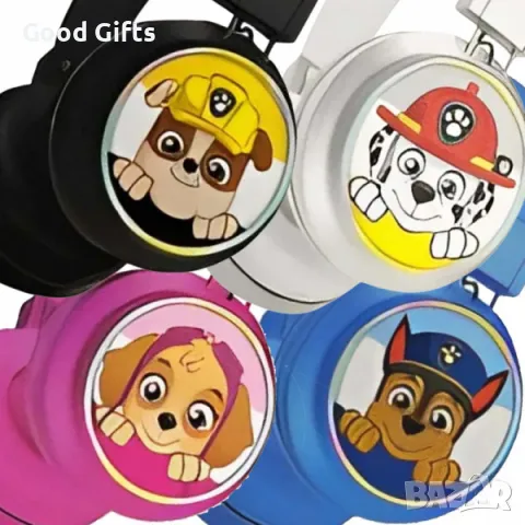 Детски безжични Bluetooth светещи слушалки Пес Патрул Paw Patrol- Чейс, Маршал, Рабъл или Скай, снимка 3 - Слушалки, hands-free - 49117673