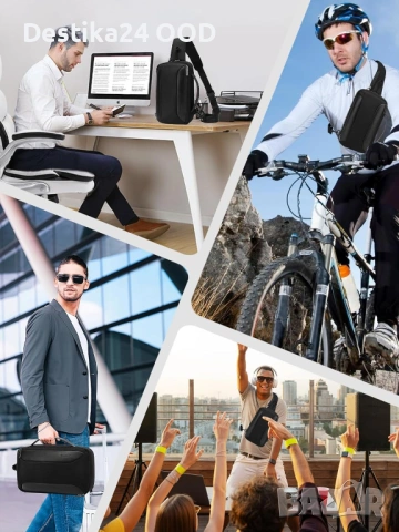 Практична и стилна Мъжка чанта за през рамо с USB порт, водоустойчива, снимка 5 - Други - 53430083