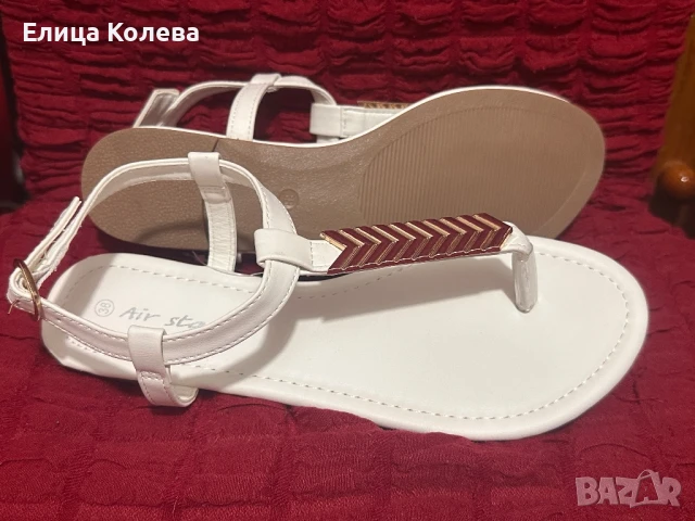 Нови бели сандали н.37, снимка 2 - Сандали - 50750443