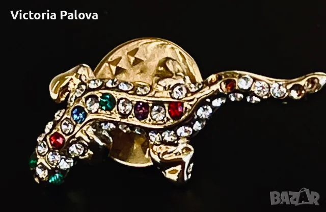 Миниатюрна брошка vintage гущер Германия, снимка 6 - Други - 47610319
