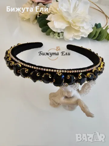 Диадема черни кристали 